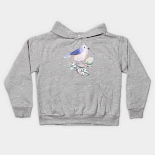 Lovely Bird with Berries Kids Hoodie